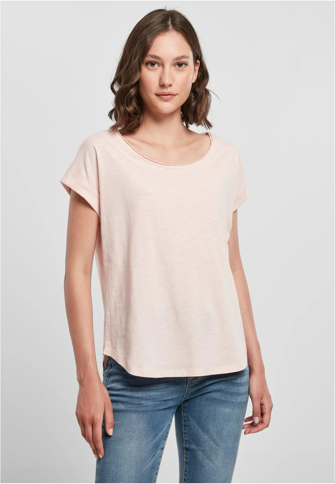 Build Your Brand Ladies Long Slub Tee