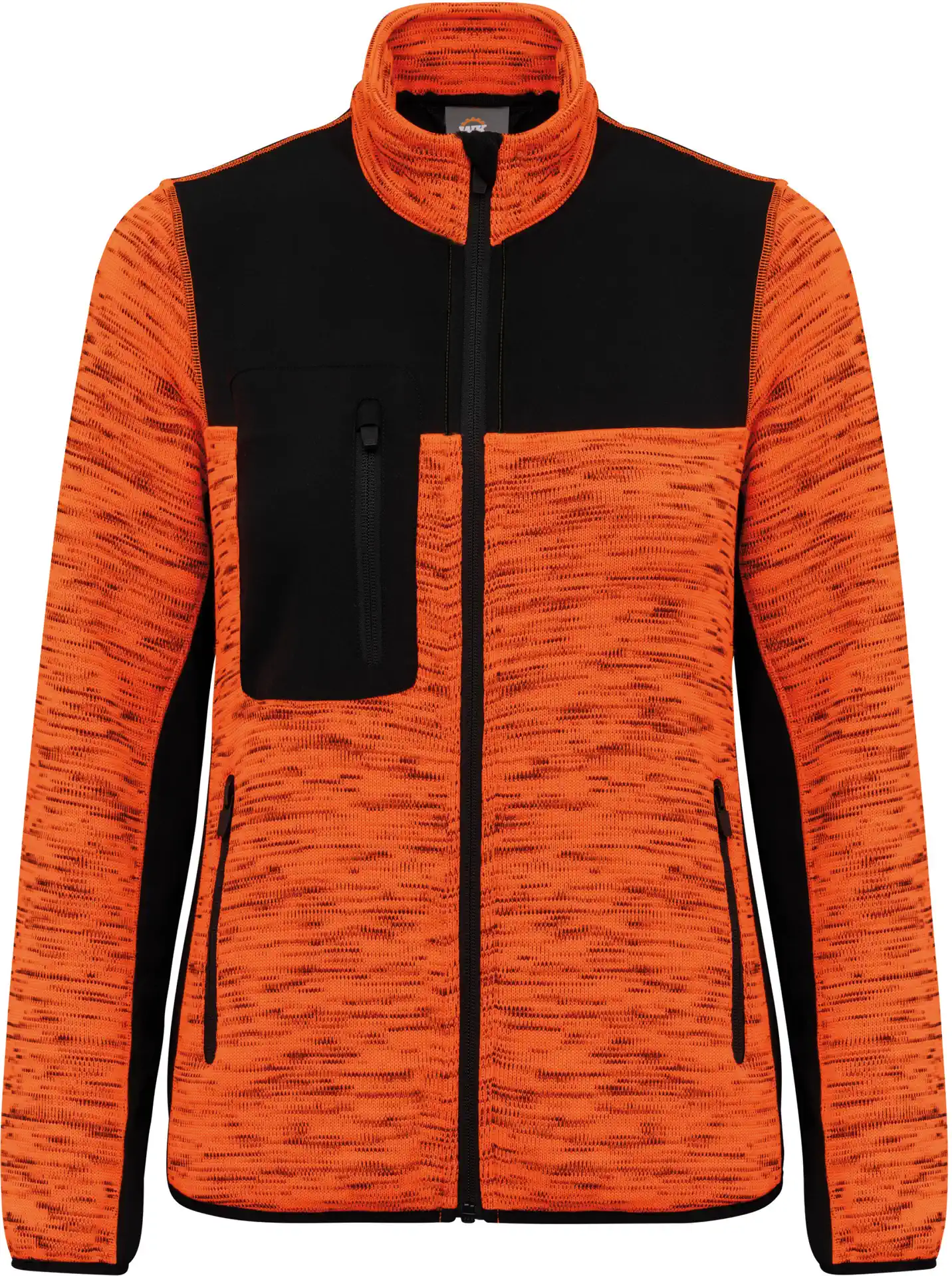 fluorescent orange melange/black