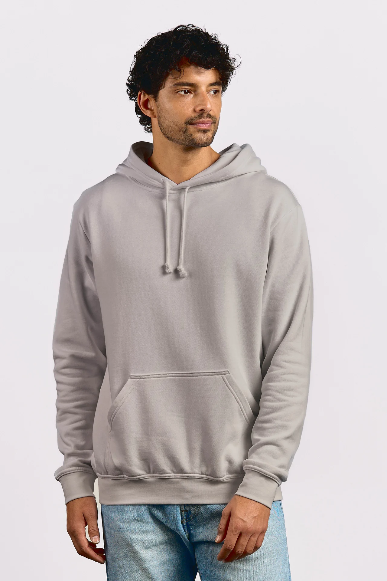 promodoro-2180-mens-hoody-newlightgrey-model-0 Promodoro Men's Hoody 80/20