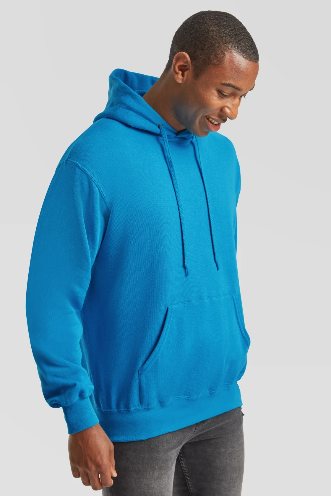 fruit-of-the-loom-62-208-0-classic-hooded-sweatshirt-azureblue-model-1 F.O.L. Classic Hooded Sweat