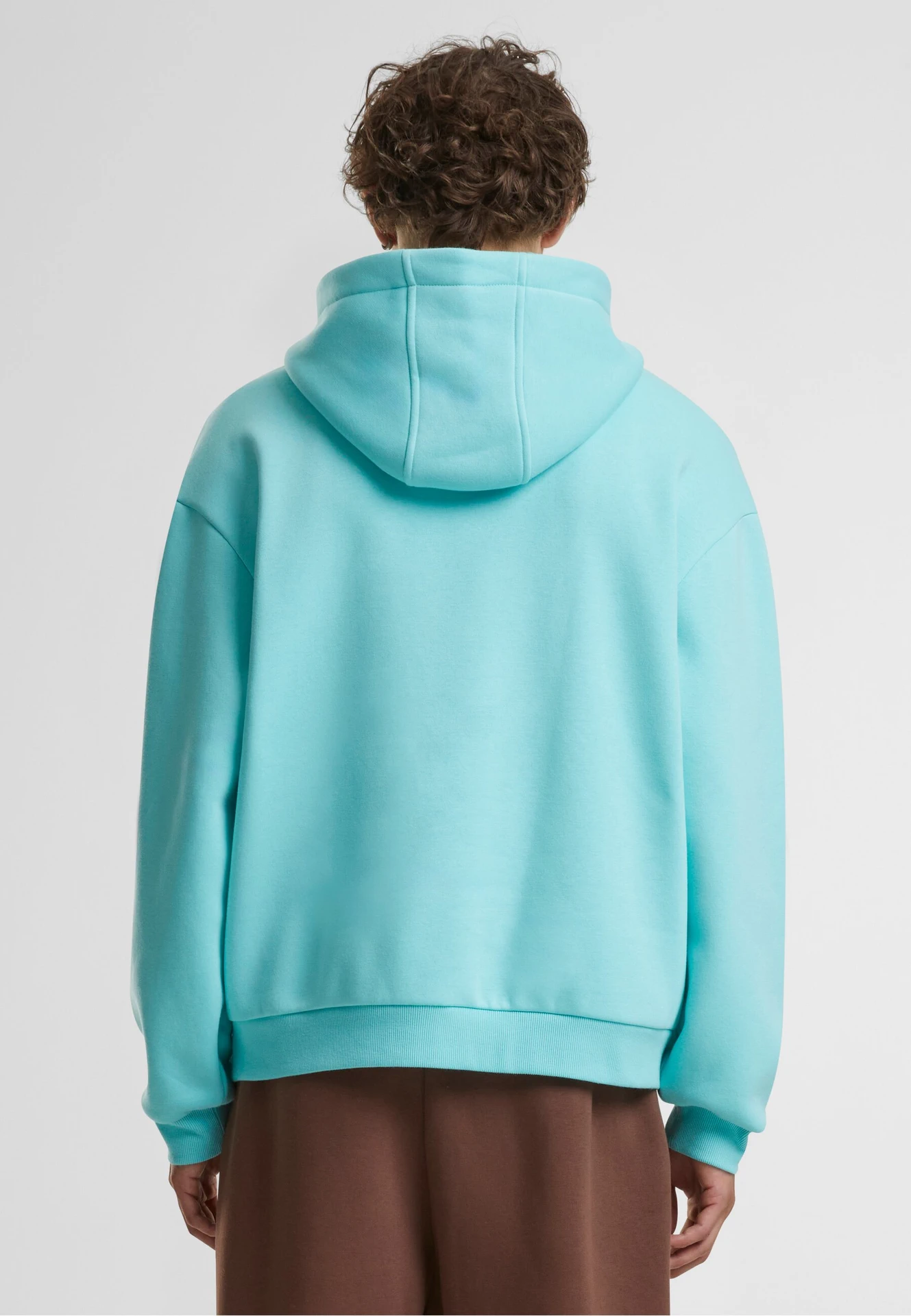 BYB-BY284-fluffy-hoody-berylblue-model-2 Build Your Brand Fluffy Hoody