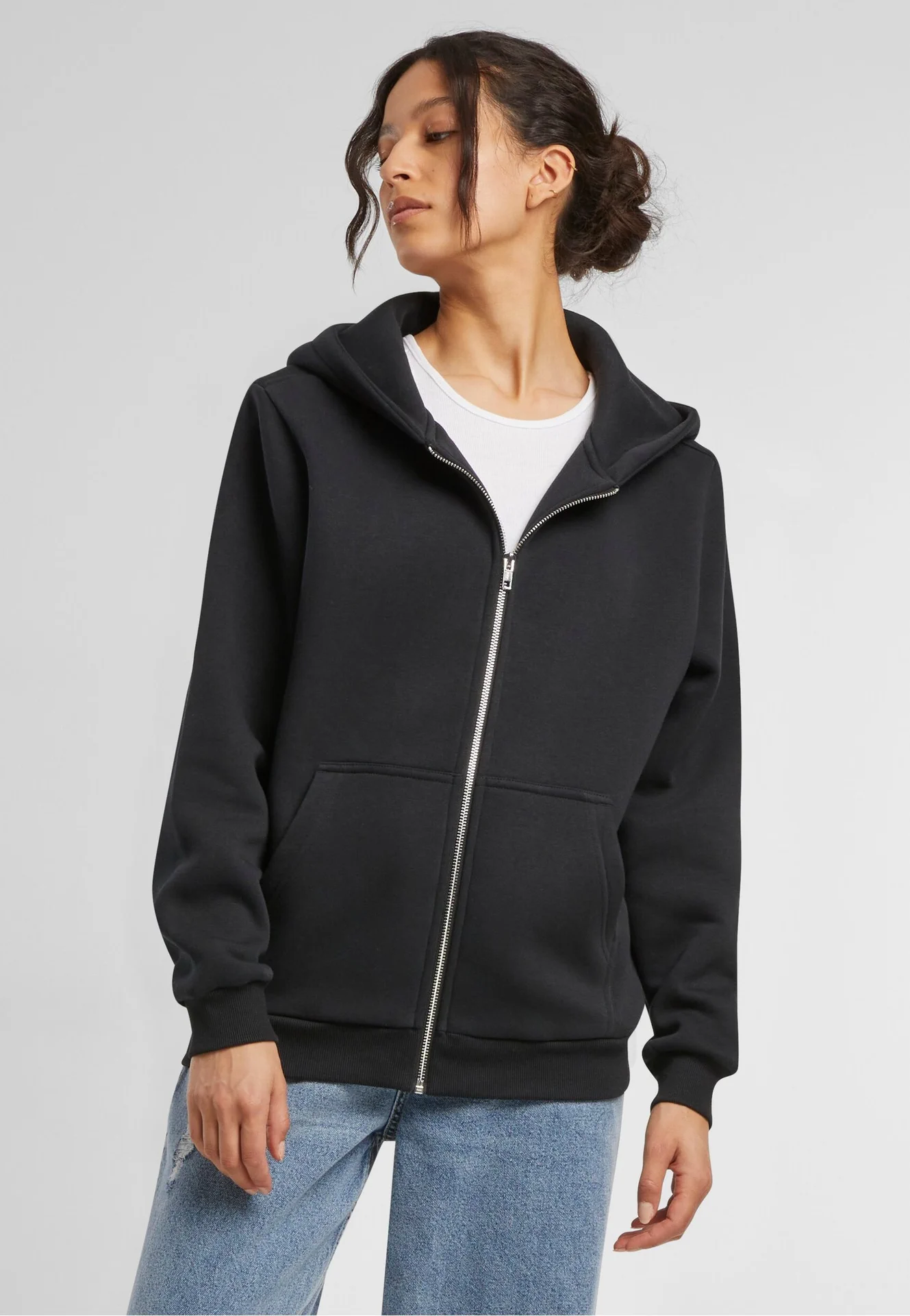 Build Your Brand Ladies Fluffy Zip Hoody