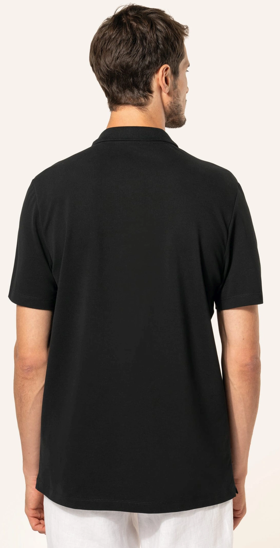 kariban-PK200-herren-supima-stretch-pique-polo-black-model-1 Kariban Herren Supima® Stretch Piqué Polo