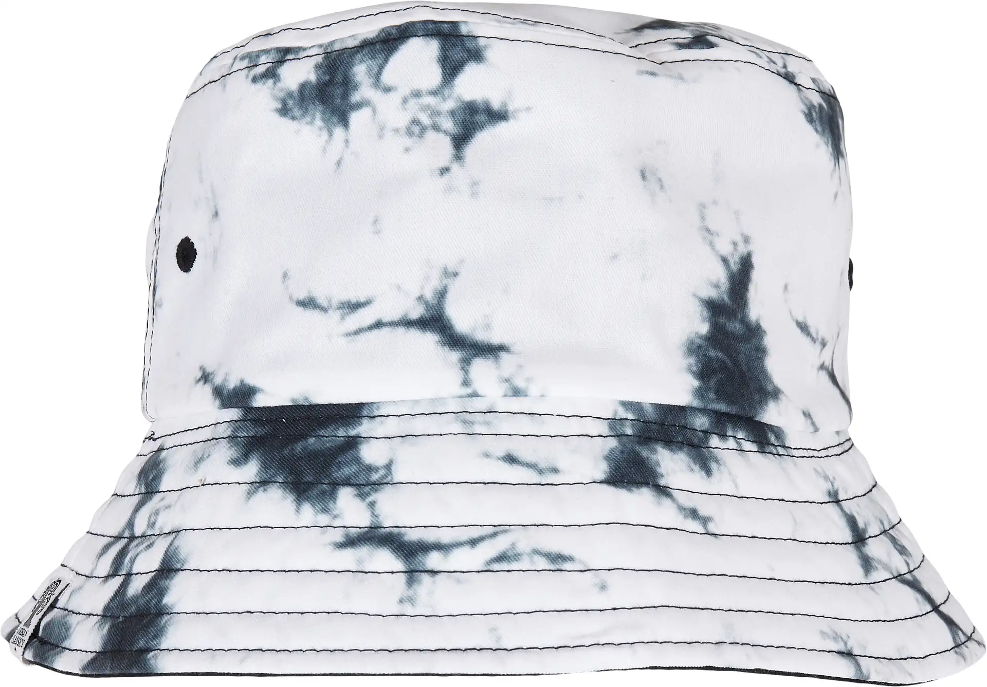 flexfit-5003bd-batik-dye-reversible-bucket-hat-black-white-black-front-1 FLEXFIT Batik Dye Reversible Bucket Hat