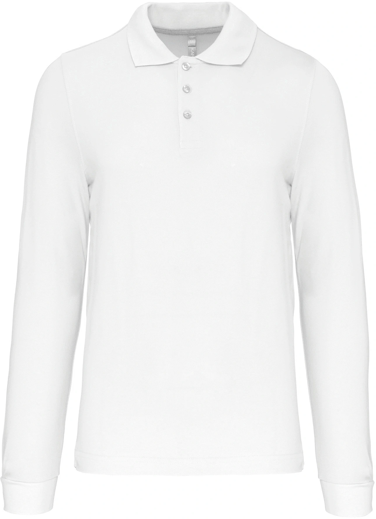 kariban-K243-herren-pique-polo-langarm-white-front-3 Kariban Herren Piqué Polo langarm