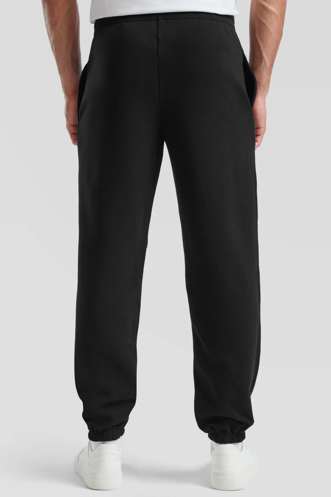 fruit-of-the-loom-64-026-0-classic-elasticated-cuff-jog-pants-black-model-2 F.O.L. Elasticated Cuff Jog Pants
