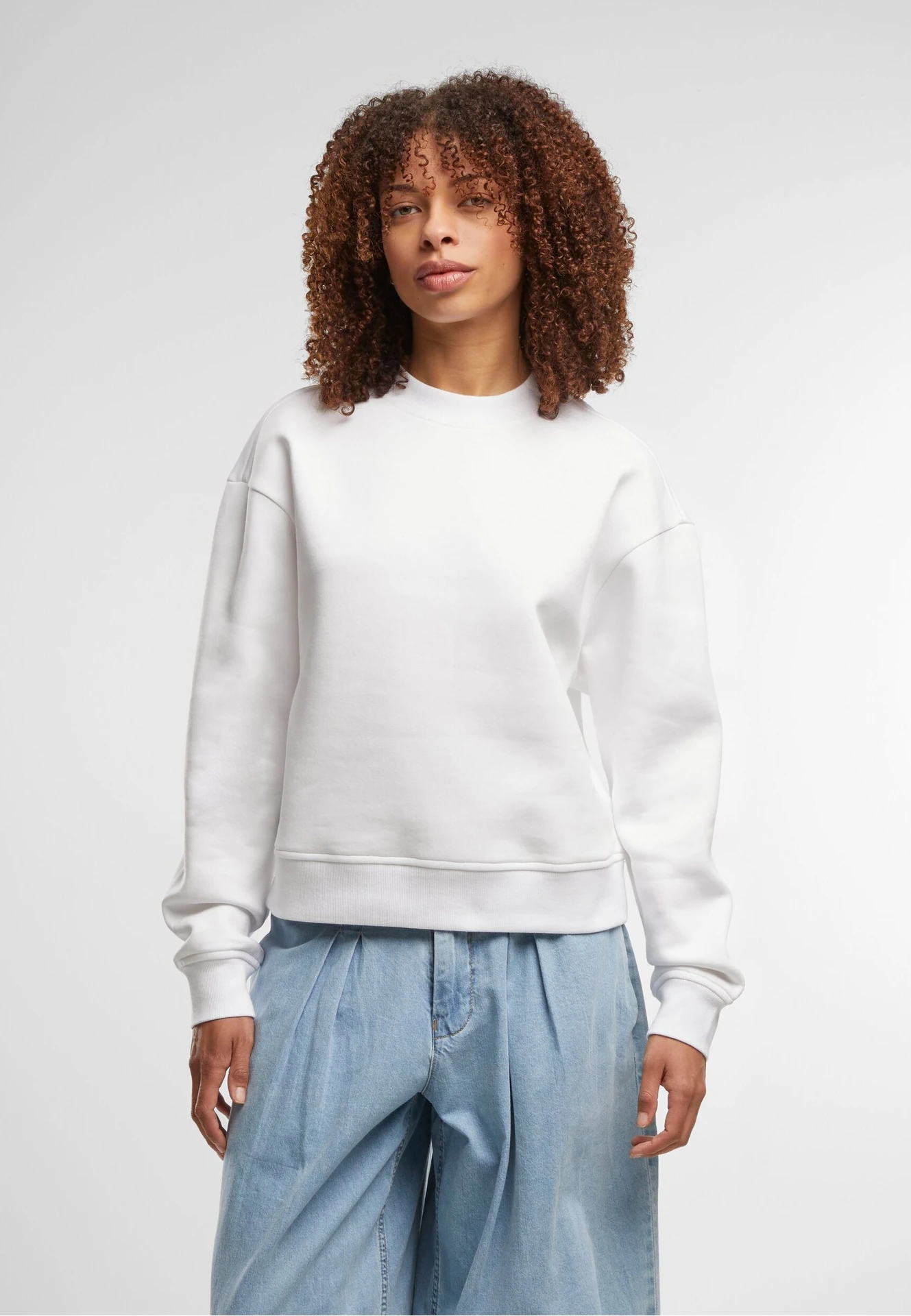 Build Your Brand Ladies Oversized Crewneck Sweatshirt