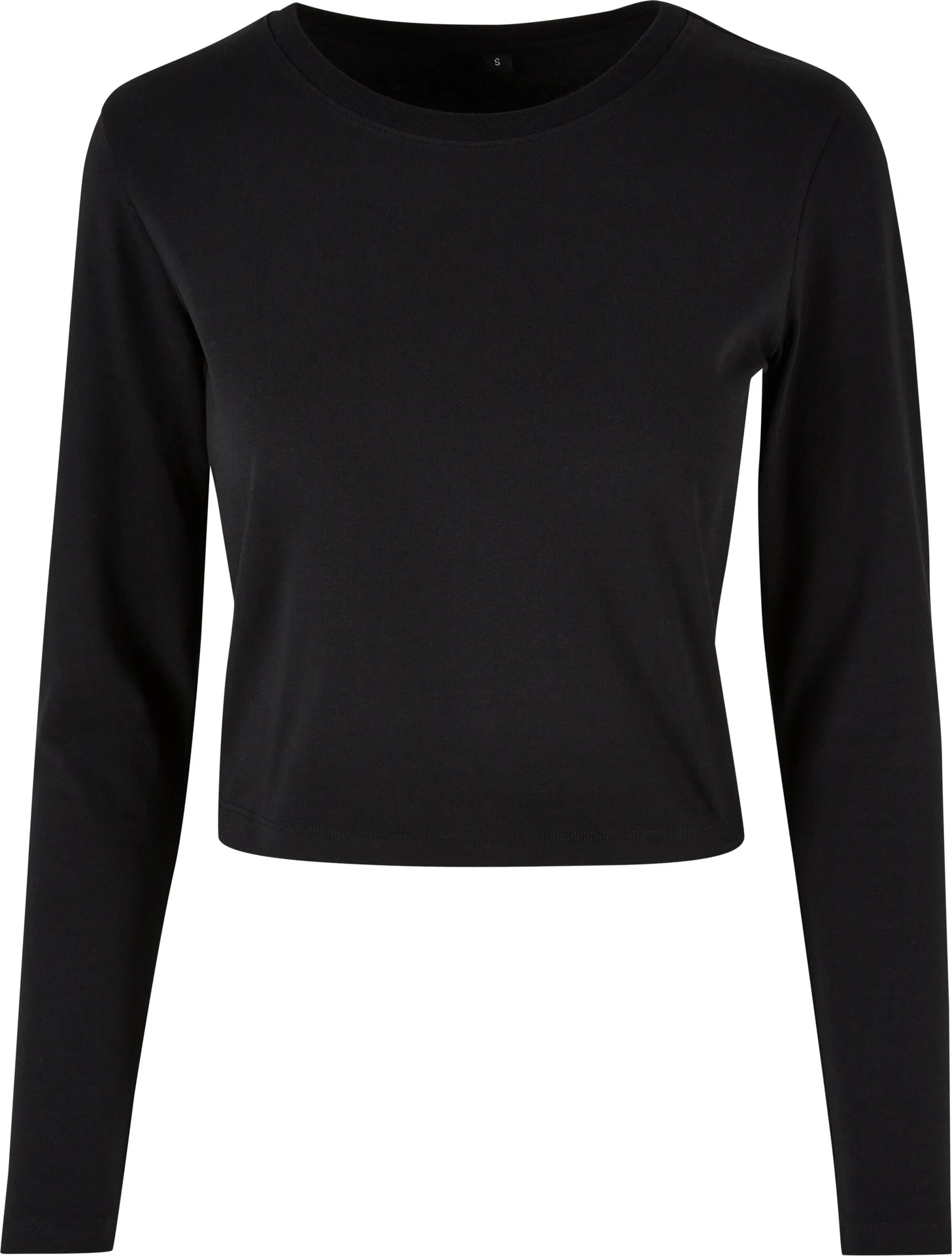 BYB-BY261-ladies-short-longsleeve-t-shirt-black-front-4 Build Your Brand Ladies Short Longsleeve Tee