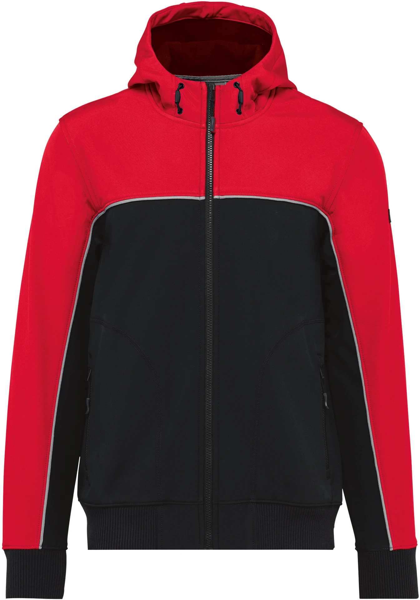 kariban-WK450-workwear-3-lagen-softshell-jacke-black-red-front-3 Kariban Unisex Workwear 3-Lagen Softshell Jacke