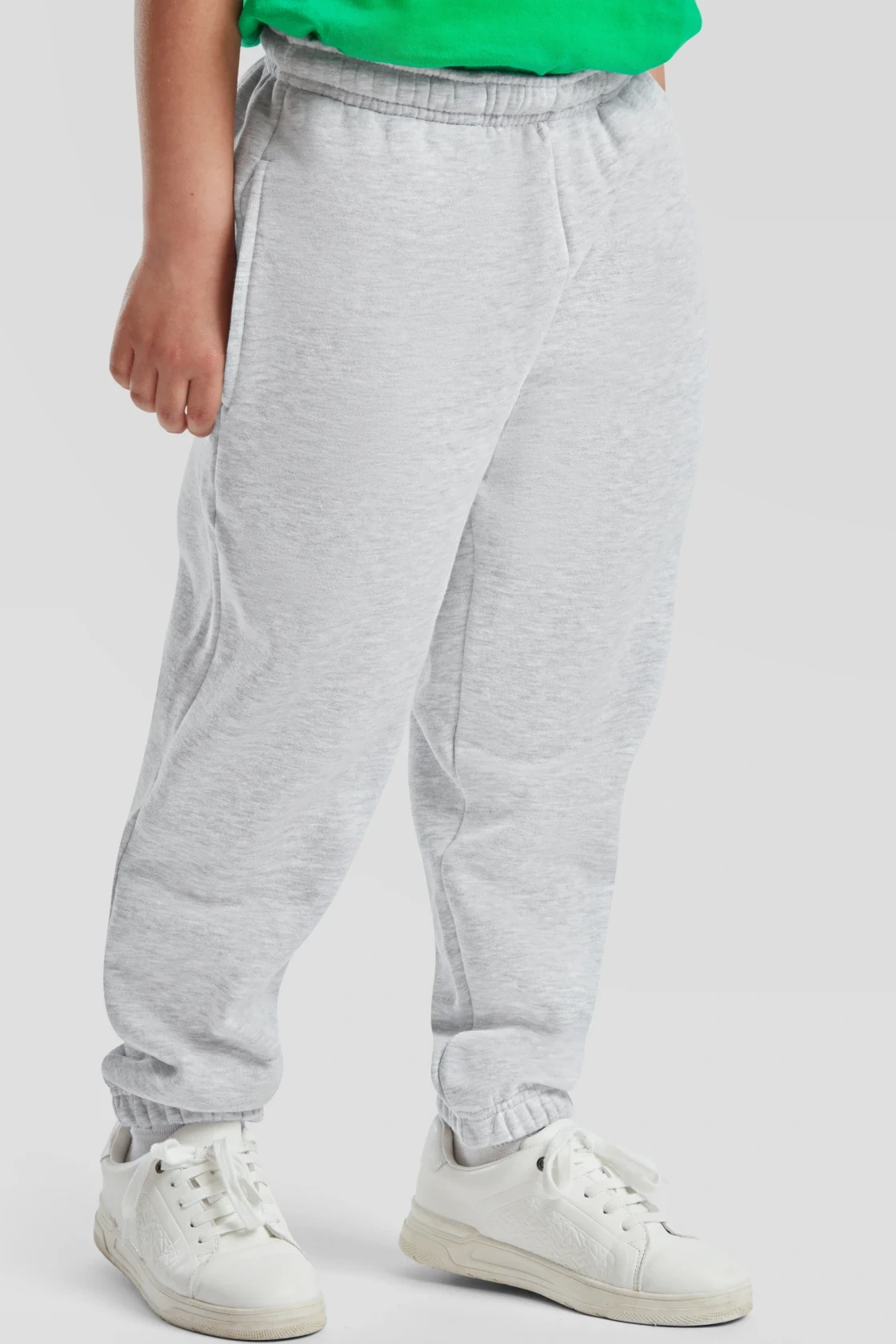 fruit-of-the-loom-64-025-0-kids-premium-elasticated-cuff-jog-pants-heathergrey-model-1 F.O.L. Premium Elasticated Cuff Jog Pants Kids