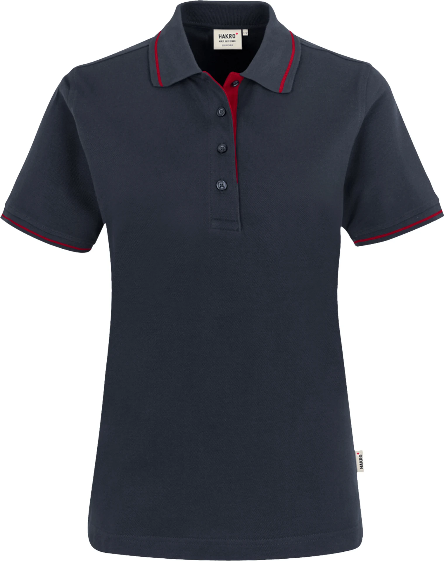 hakro-203-damen-poloshirt-casual-tinte-rot-front-1 HAKRO Women-Poloshirt 203 Casual