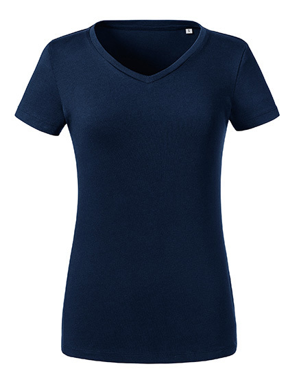 Russell Ladies` Pure Organic V-Neck Tee