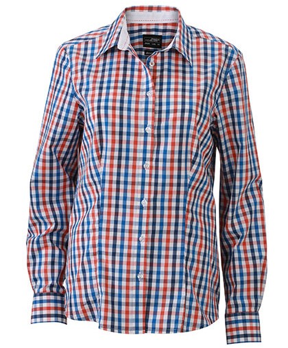 James & Nicholson Ladies Checked Blouse James & Nicholson Ladies Checked Blouse