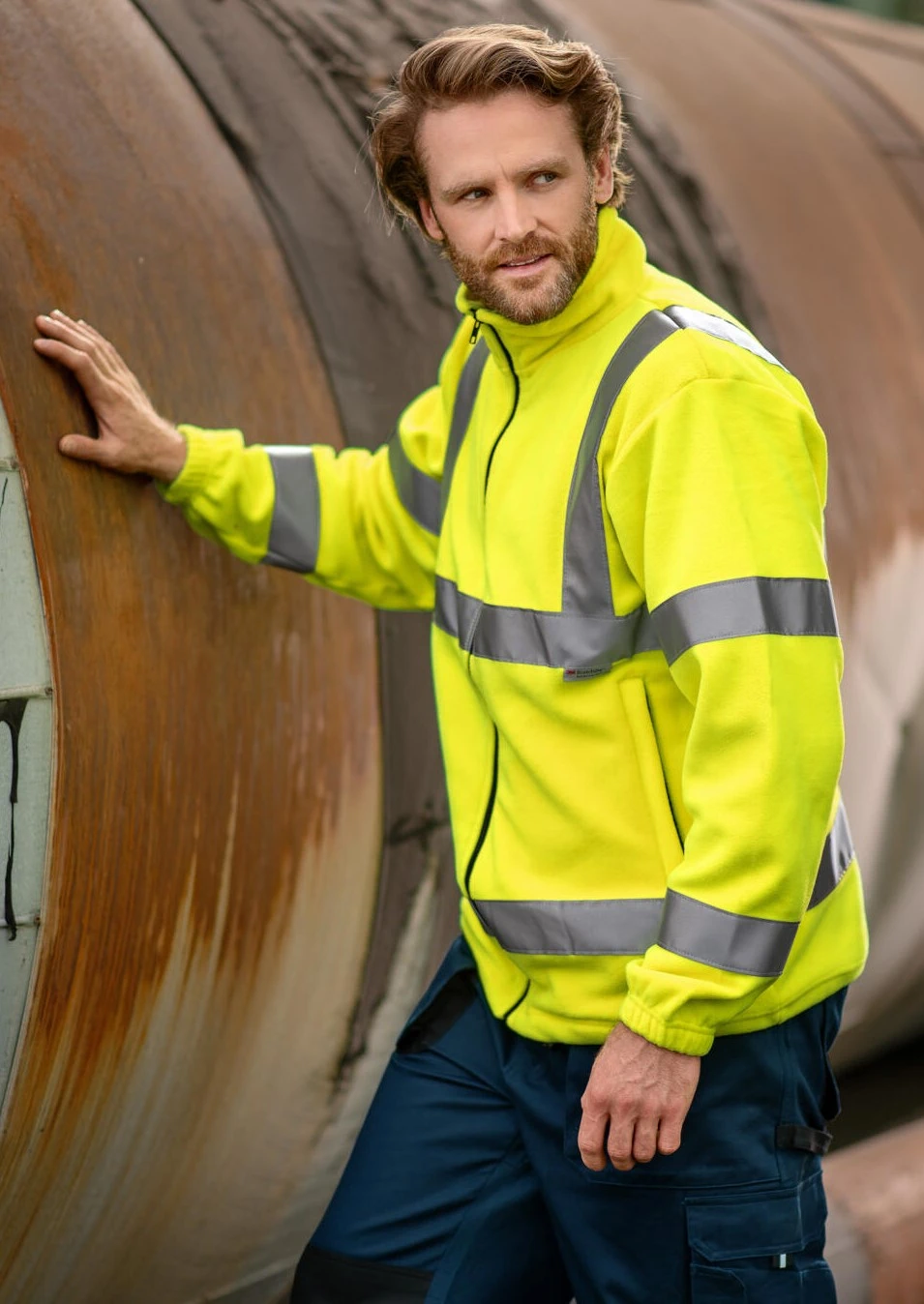 rimeck-5v1-fleece-jacket-hv-fluoreszierendesgelb-model-0 RIMECK Fleecejacke Jacket 5V1