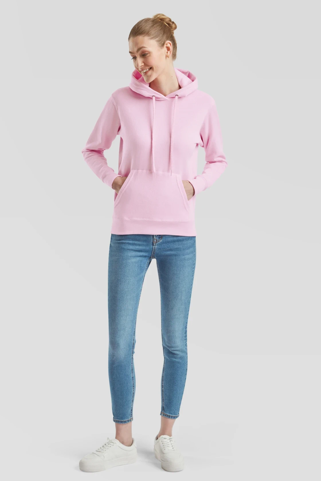 fruit-of-the-loom-62-038-0-ladies-classic-hooded-sweatshirt-lightpink-model-3 F.O.L. Ladies Classic Hooded Sweat