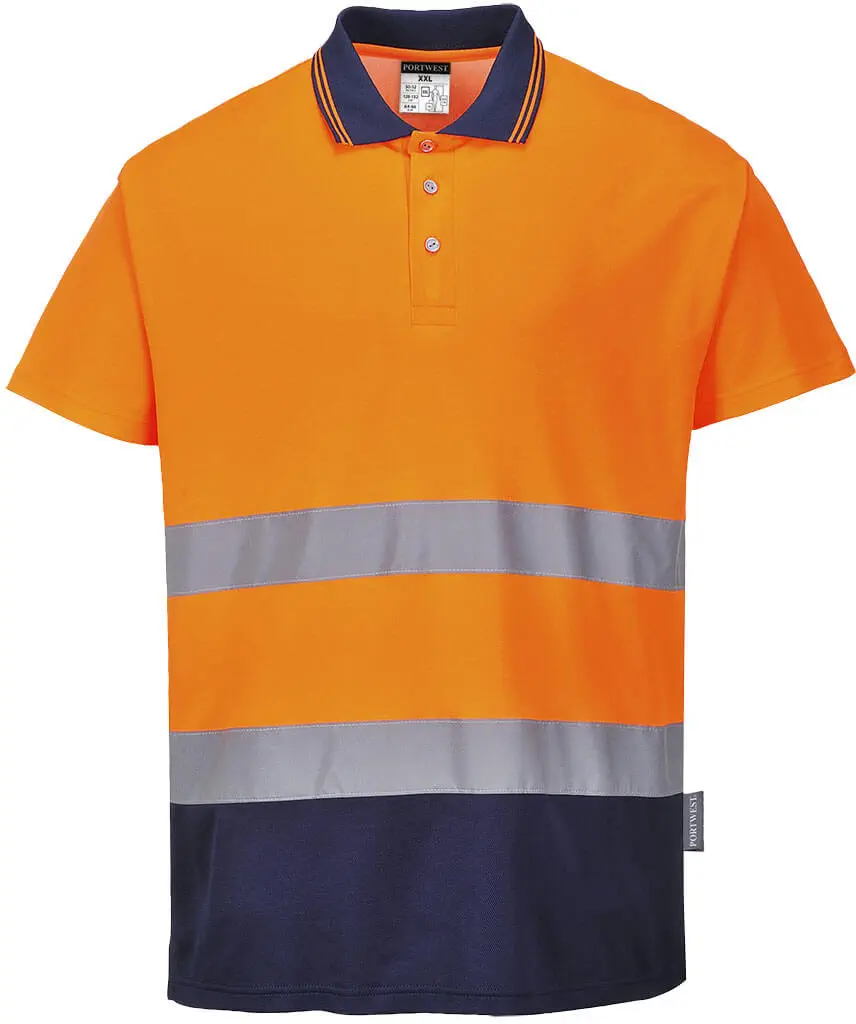 PORTWEST S174 Warnschutz Cotton Comfort Kontrast Poloshirt