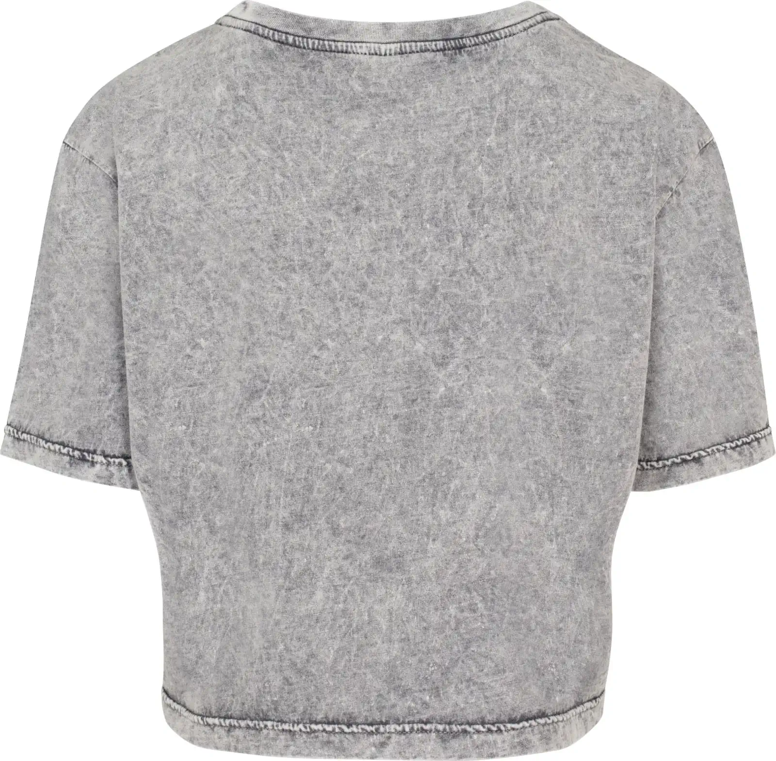 BYB-BY054-ladies-acid-washed-cropped-t-shirt-grey-back-7 Build Your Brand Ladies Acid Washed Cropped Tee