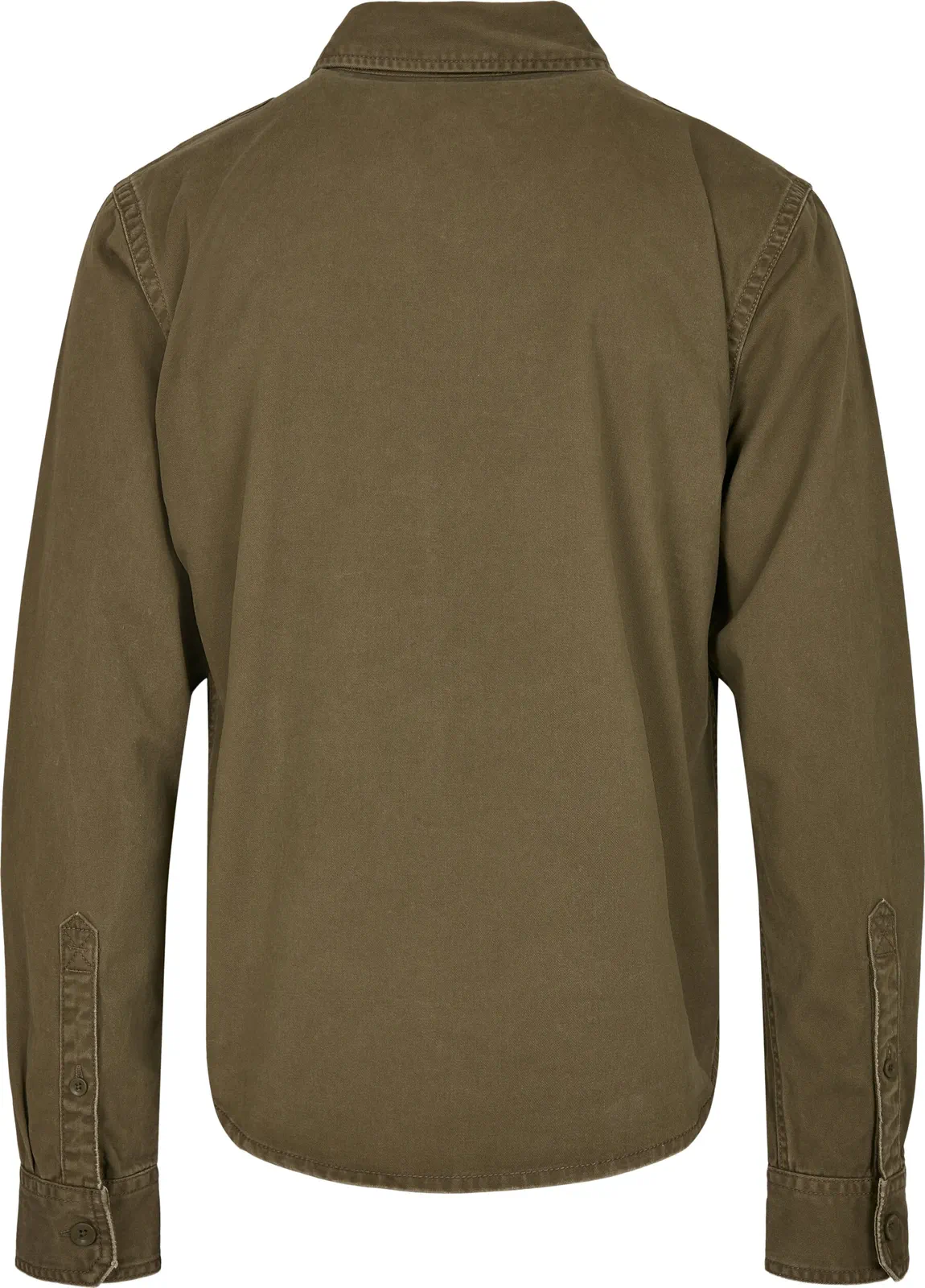 BYB-B9373-vintage-shirt-long-sleeve-olive-back-7 Build Your Brand Vintage Shirt Long Sleeve