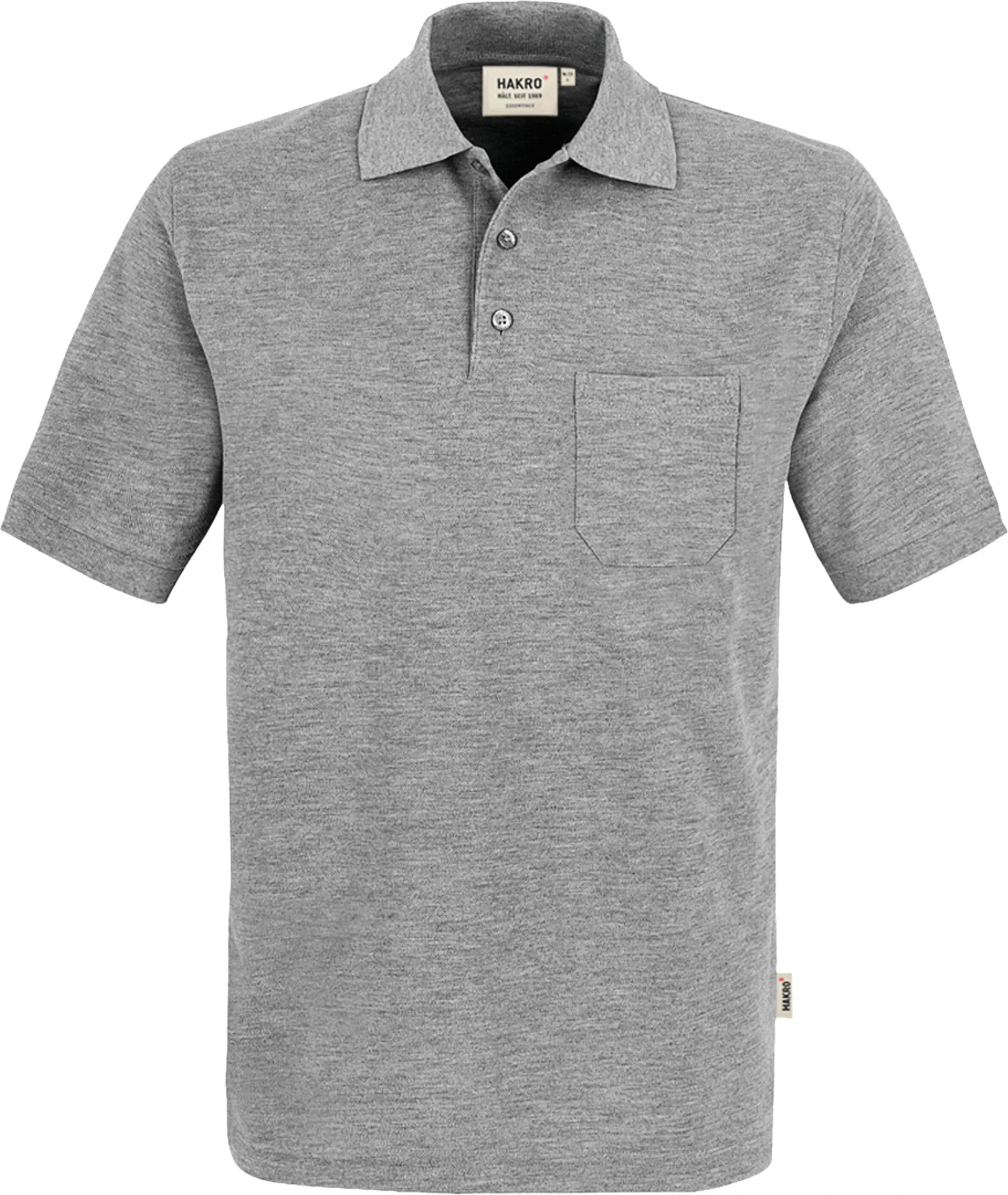 hakro-802-pocket-poloshirt-top-graumeliert-front-1 HAKRO Pocket-Poloshirt 802 Top