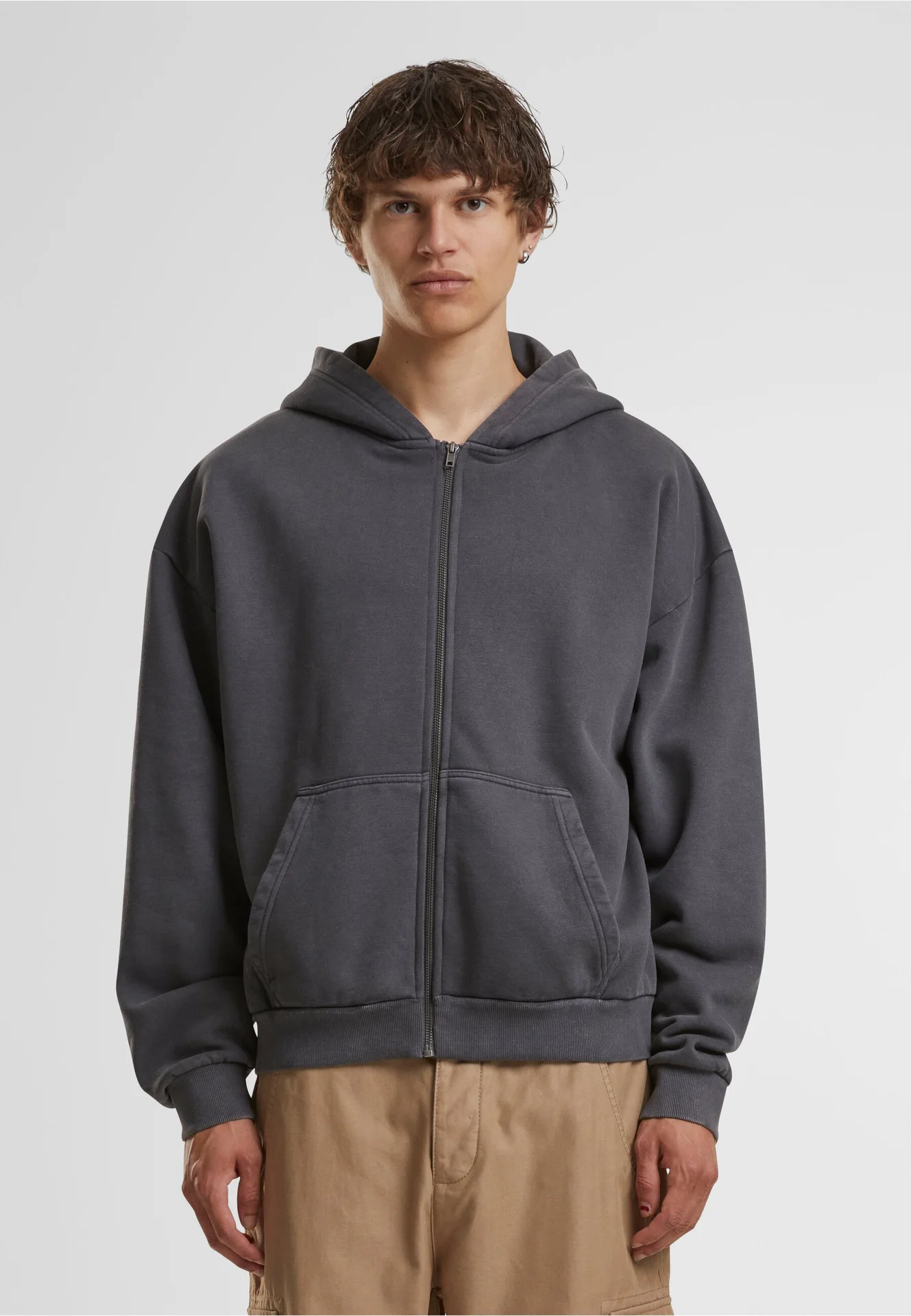 Build Your Brand Vintage Heavy Zip Hoodie