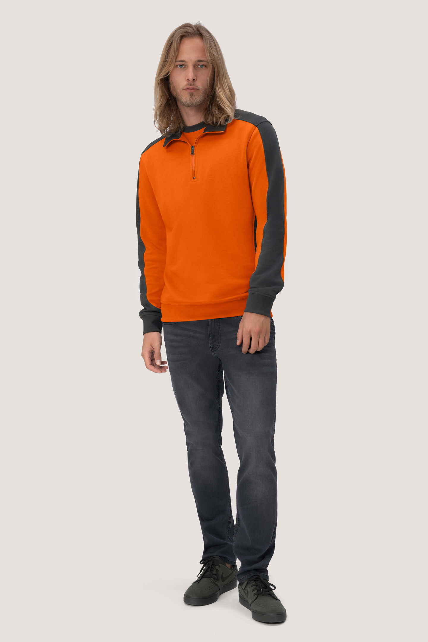 HAKRO Zip-Sweatshirt 476 Contrast Mikralinar® HAKRO Zip-Sweatshirt 476 Contrast Mikralinar®