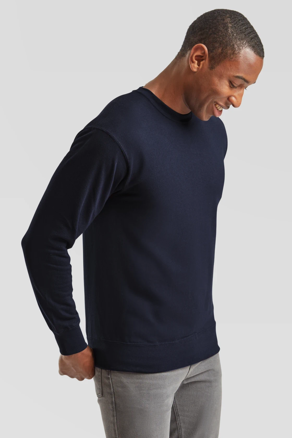 fruit-of-the-loom-62-156-0-lightweight-set-in-sweatshirt-deepnavy-model-1 F.O.L. Lightweight Set-In Sweat