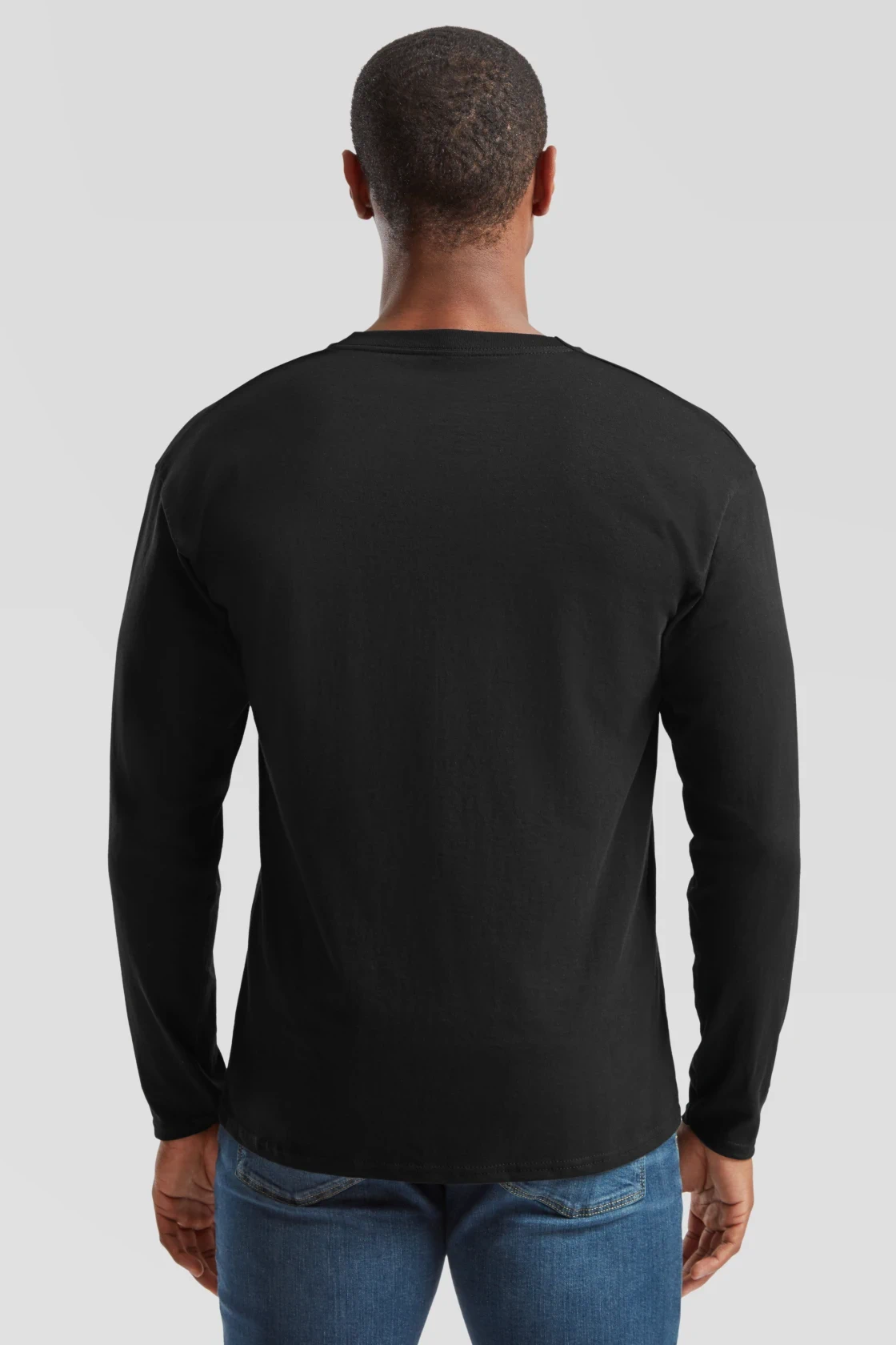 fruit-of-the-loom-61-428-0-original-long-sleeve-t-shirt-black-model-2 F.O.L. Original Long Sleeve T