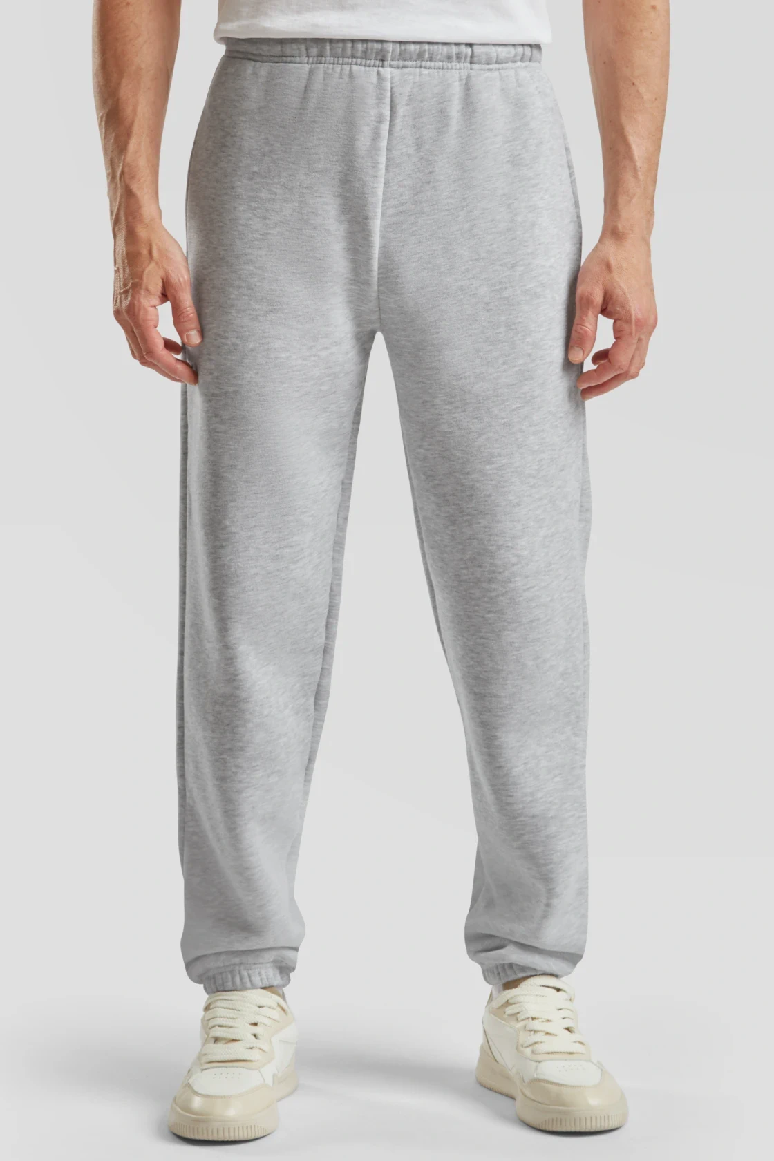 fruit-of-the-loom-64-040-0-premium-elasticated-cuff-jog-pants-heathergrey-model-0 F.O.L. Premium Elasticated Cuff Jog Pants