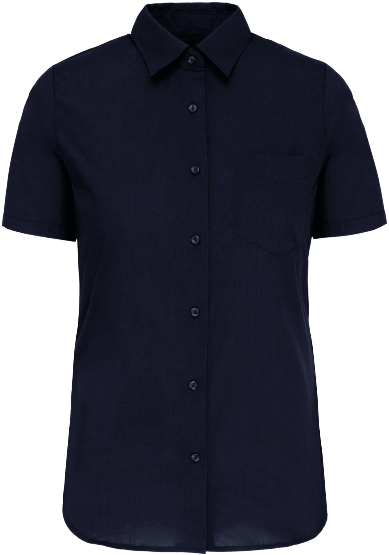 K548-popeline-bluse-judith-kurzarm-navy-front-3 Kariban Popeline Bluse "Judith" kurzarm