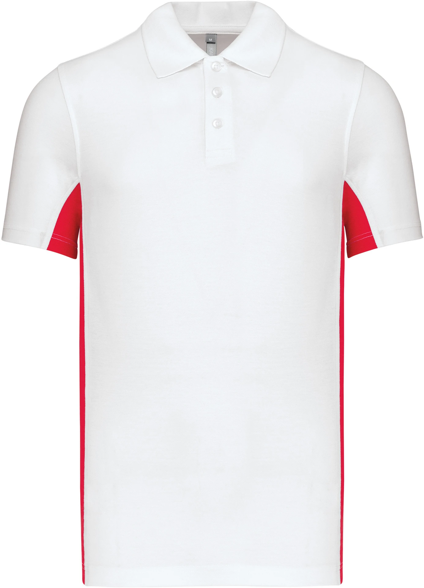kariban-K232-2-farbiges-pique-polo-flag-white-red-front-3 Kariban 2-farbiges Polo "Flag"