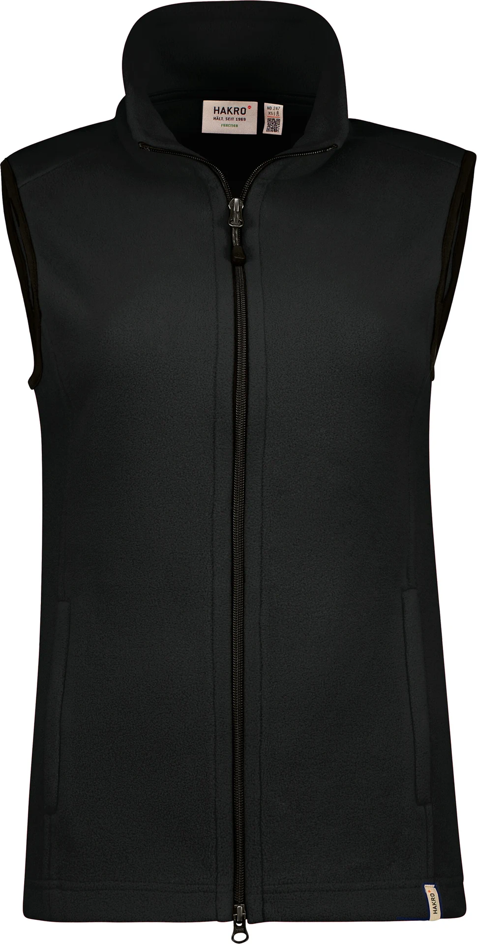 hakro-247-damen-fleeceweste-eco-schwarz-front-1 HAKRO Damen Fleeceweste 247 ECO