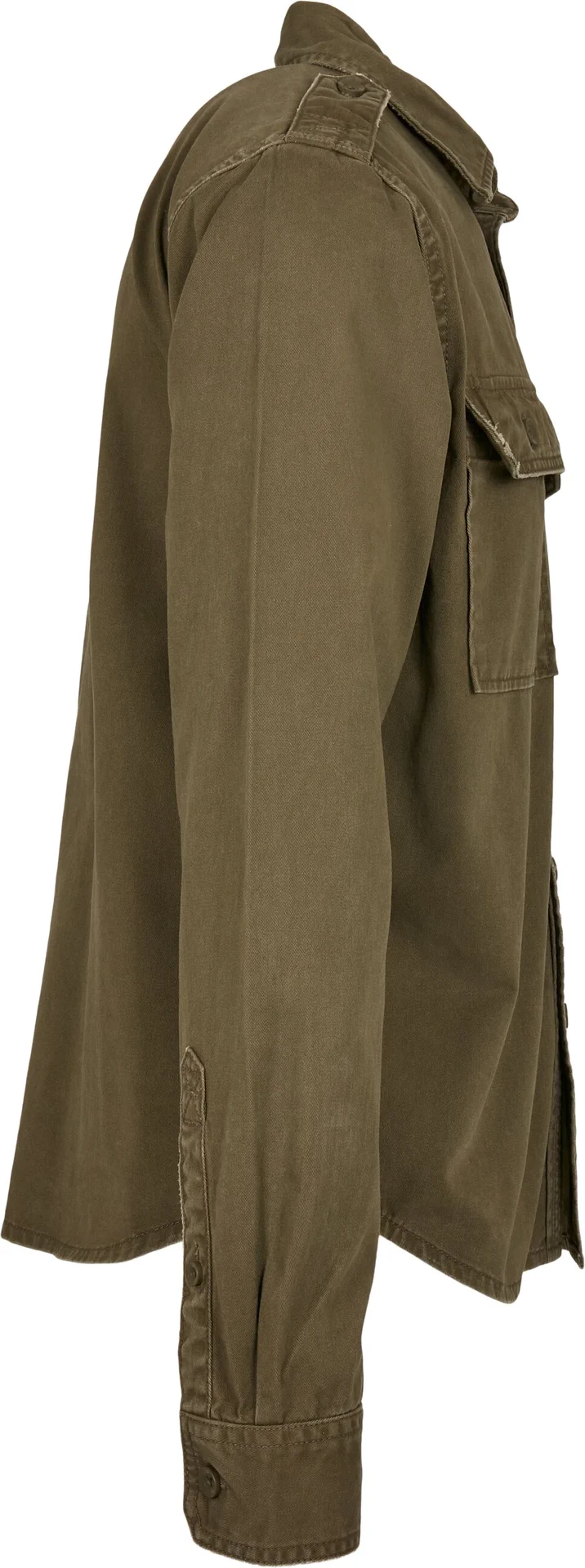 BYB-B9373-vintage-shirt-long-sleeve-olive-right-8 Build Your Brand Vintage Shirt Long Sleeve