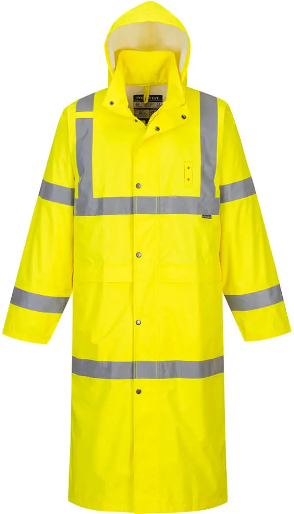 PORTWEST H445 Warnschutzregenmantel Lang 122 cm