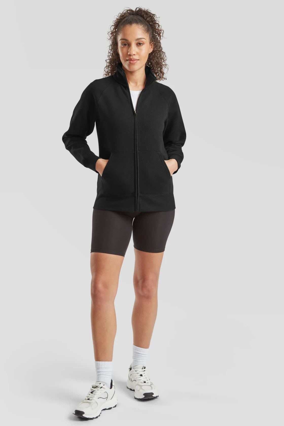 fruit-of-the-loom-62-116-0-ladies-premium-sweat-jacket-black-model-3 F.O.L. Ladies Premium Sweat Jacket