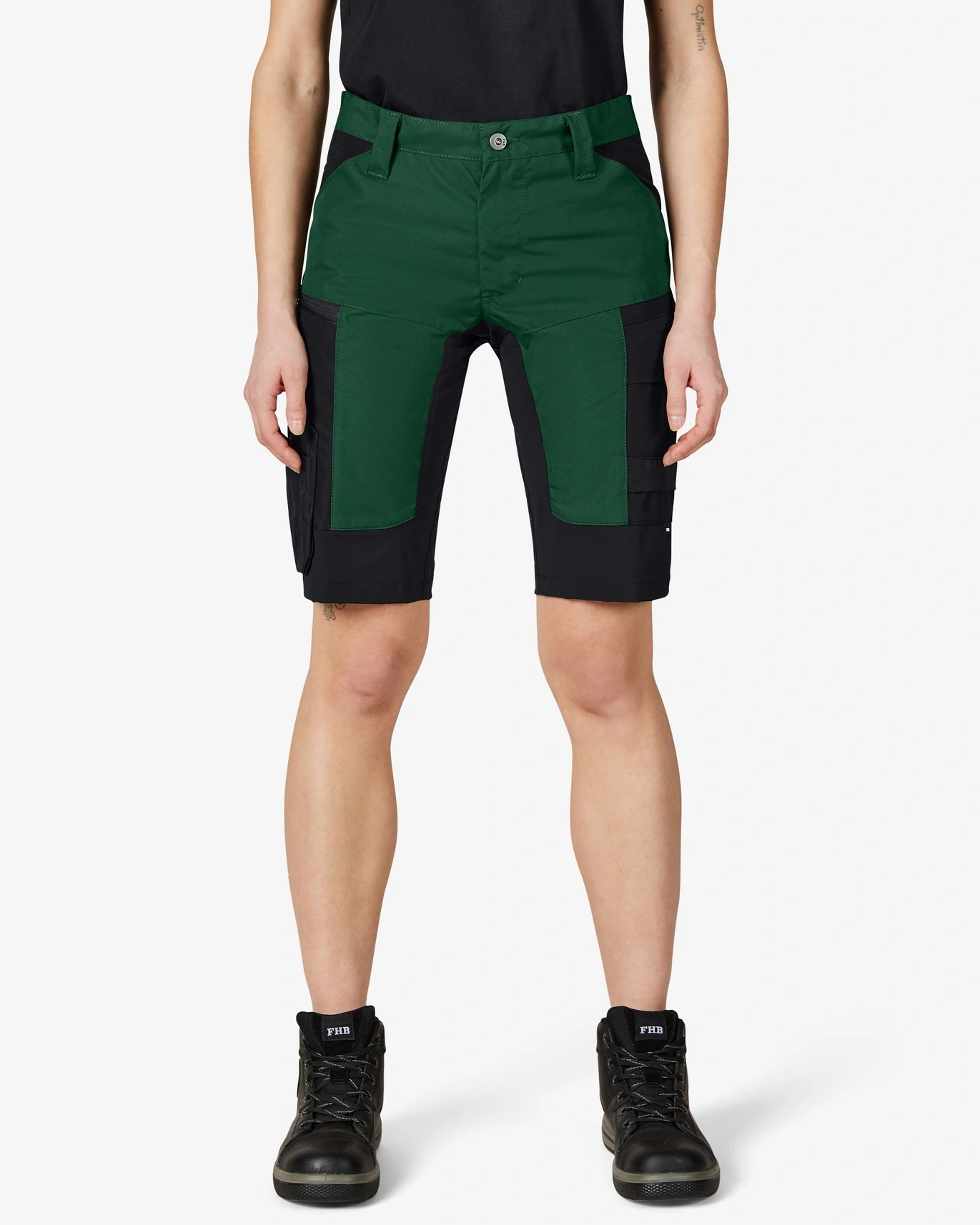 FHB-123130-kim-bermuda-elastisch-gruen-schwarz-model-0 FHB Bermuda KIM elastisch