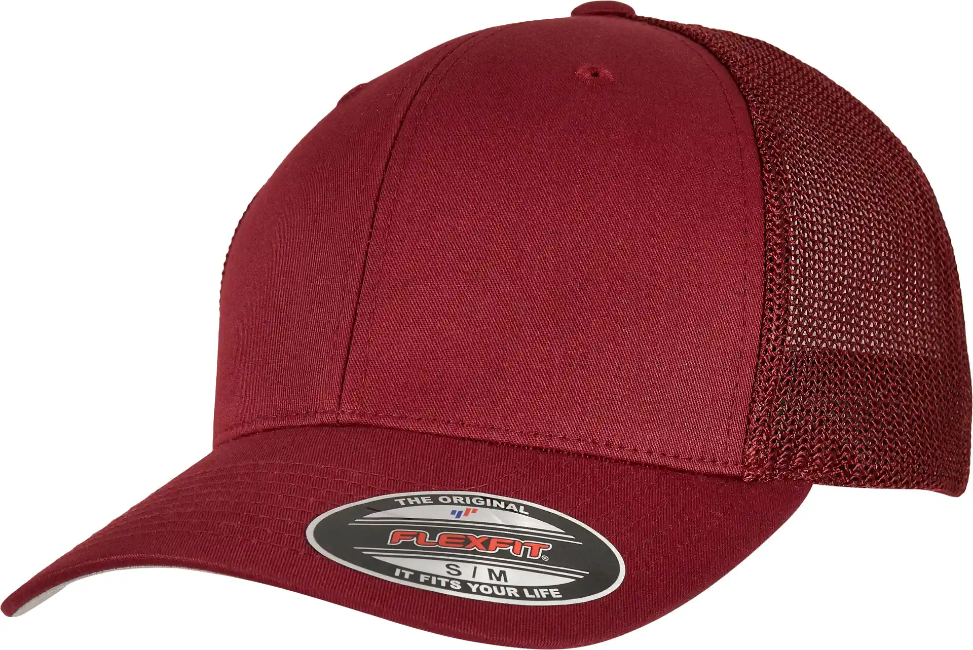 flexfit-6511-mesh-trucker-cap-cranberry-front-1 FLEXFIT Flexfit Mesh Trucker Cap