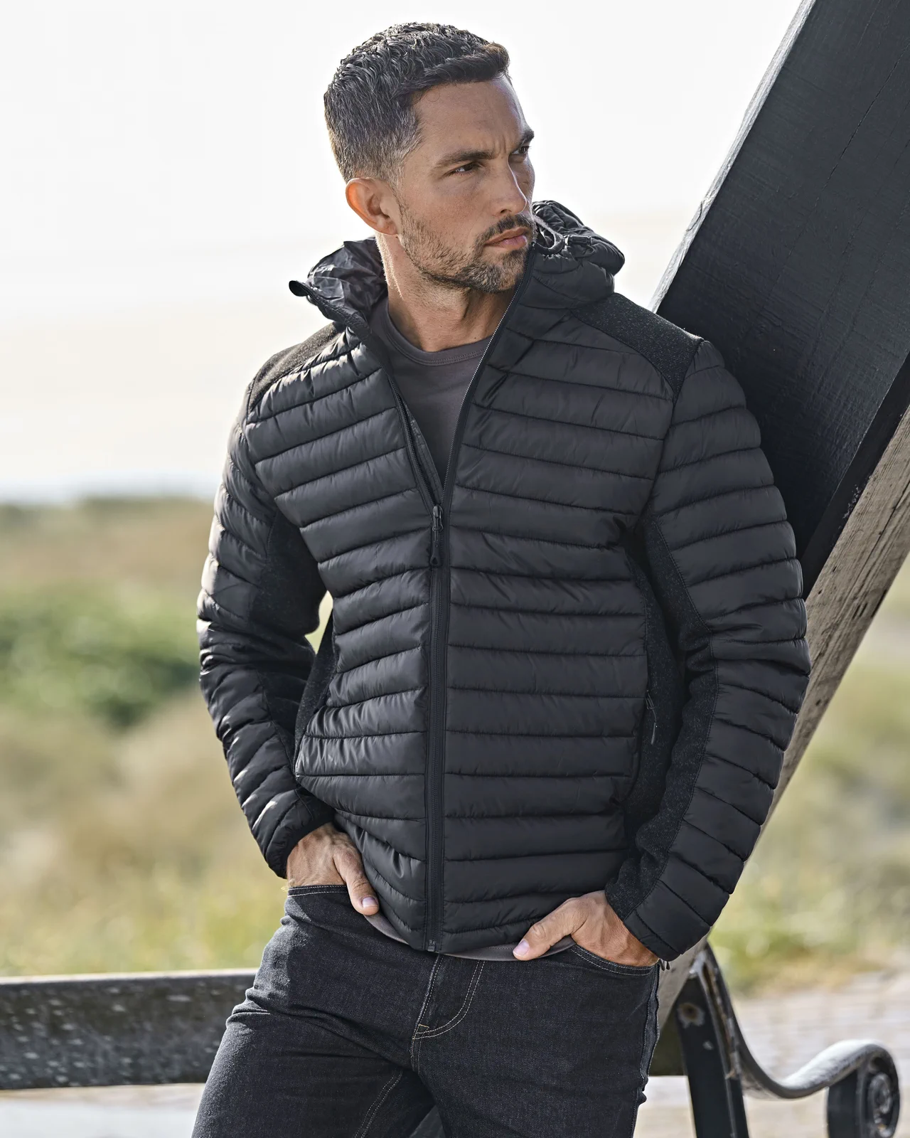 Tee Jays Men's Hooded Outdoor Crossover Jacket