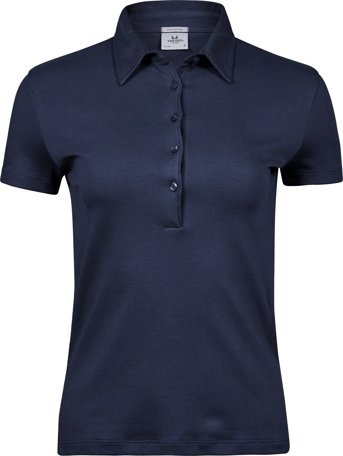 tee-jays-1441-womens-pima-cotton-poloshirt-navy-front-1 Tee Jays Ladies Pima Cotton Polo