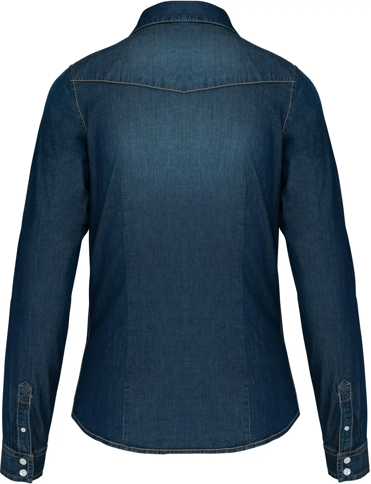 K518-denim-bluse-langarm-jeansblue-back-6 Kariban Denim Bluse langarm