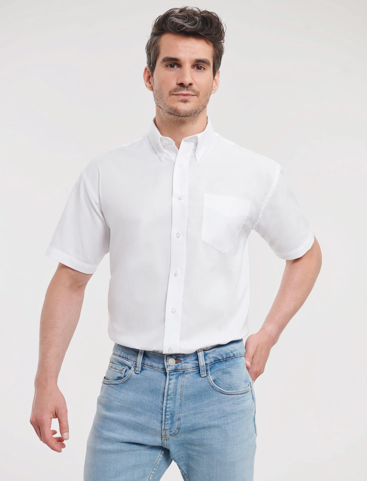 Russell Men's Short Sleeve Easy Care Oxford Shirt