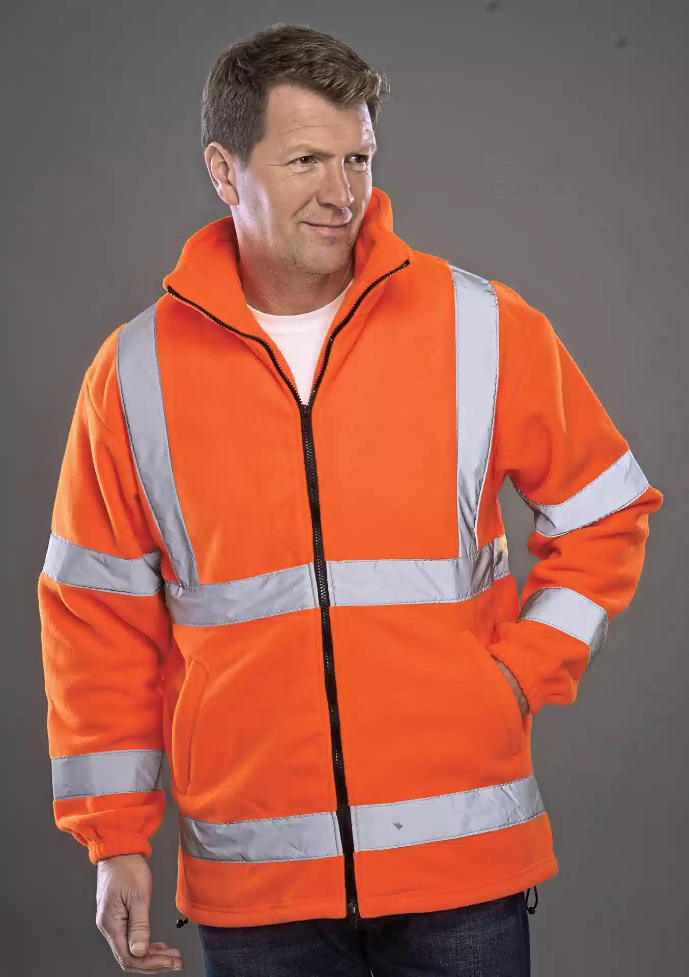 yoko-hvk08-hi-vis-fleece-jacket-hi-vis-orange-model-2 YOKO His-Vis Fleece Jacket