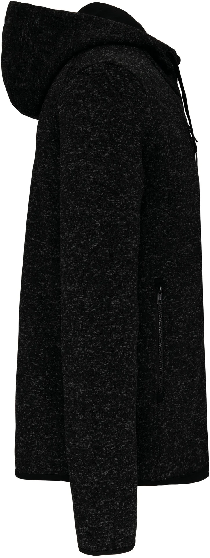 Kariban Herren Melange Kapuzen Strickfleece Jacke