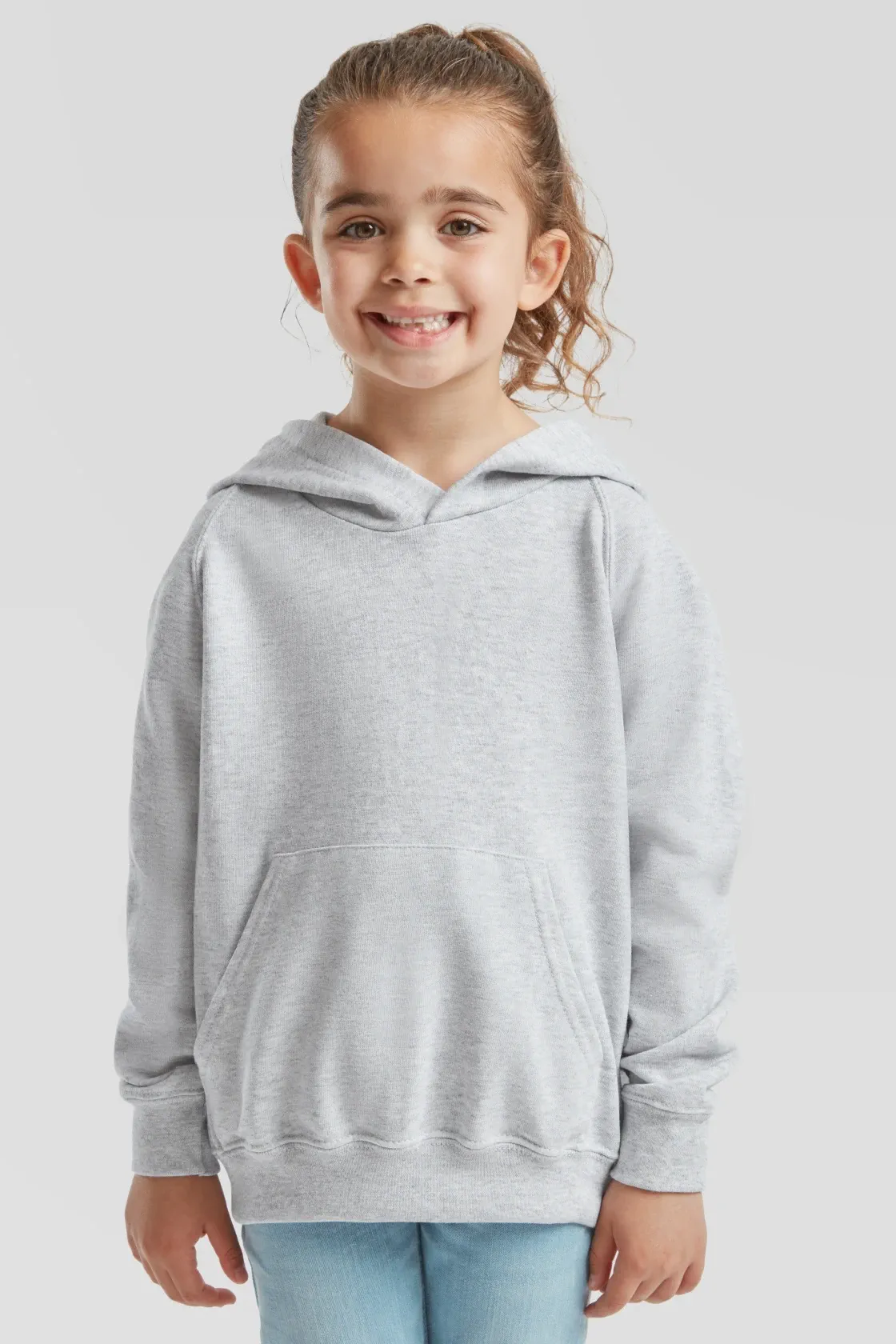 fruit-of-the-loom-62-009-0-kids-lightweight-hooded-sweatshirt-heathergrey-model-0 F.O.L. Kids Lightweight Hooded Sweat