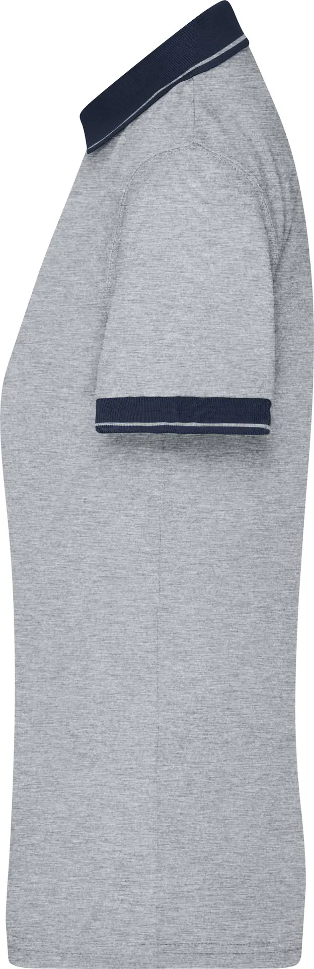 jn705-ladies-heather-poloshirt-greyheather-navy-left-4 James & Nicholson Ladies Heather Polo