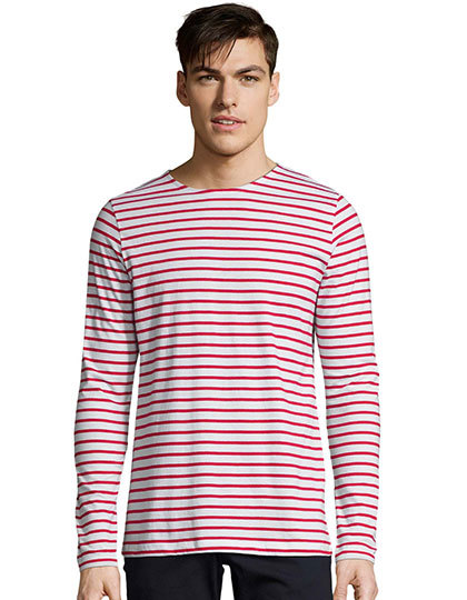 SOL'S Men´s Long Sleeve Striped T-Shirt Marine