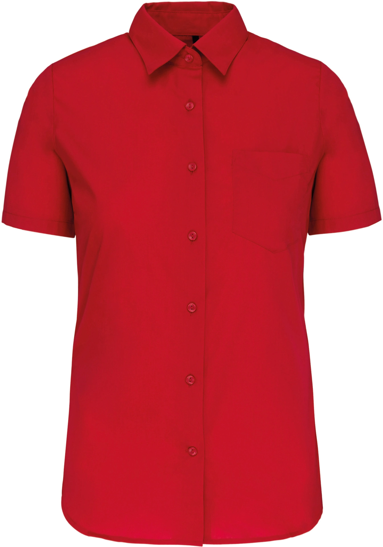 K548-popeline-bluse-judith-kurzarm-classicred-front-3 Kariban Popeline Bluse "Judith" kurzarm