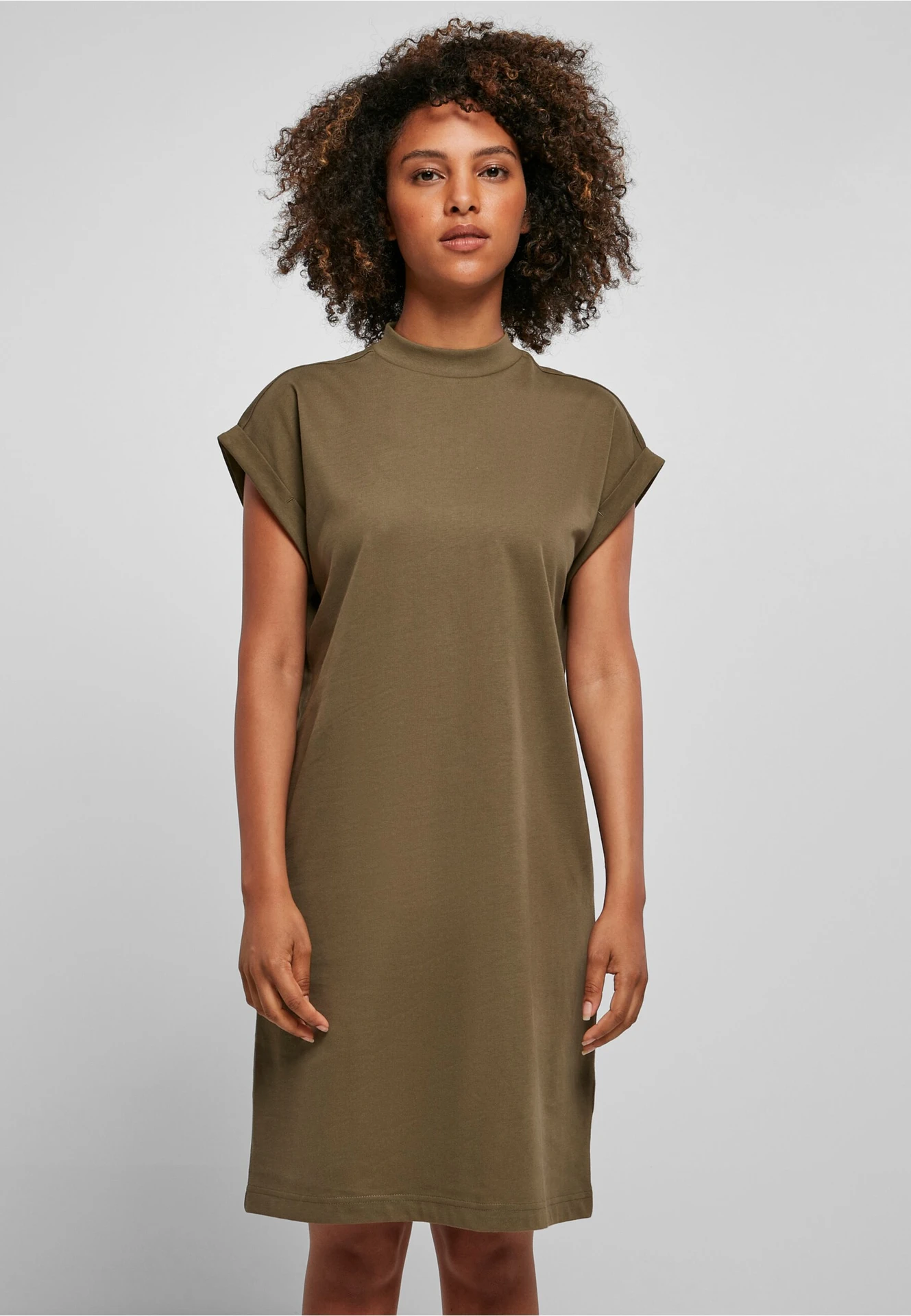 Build Your Brand Ladies Turtle Extended Shoulder Dress