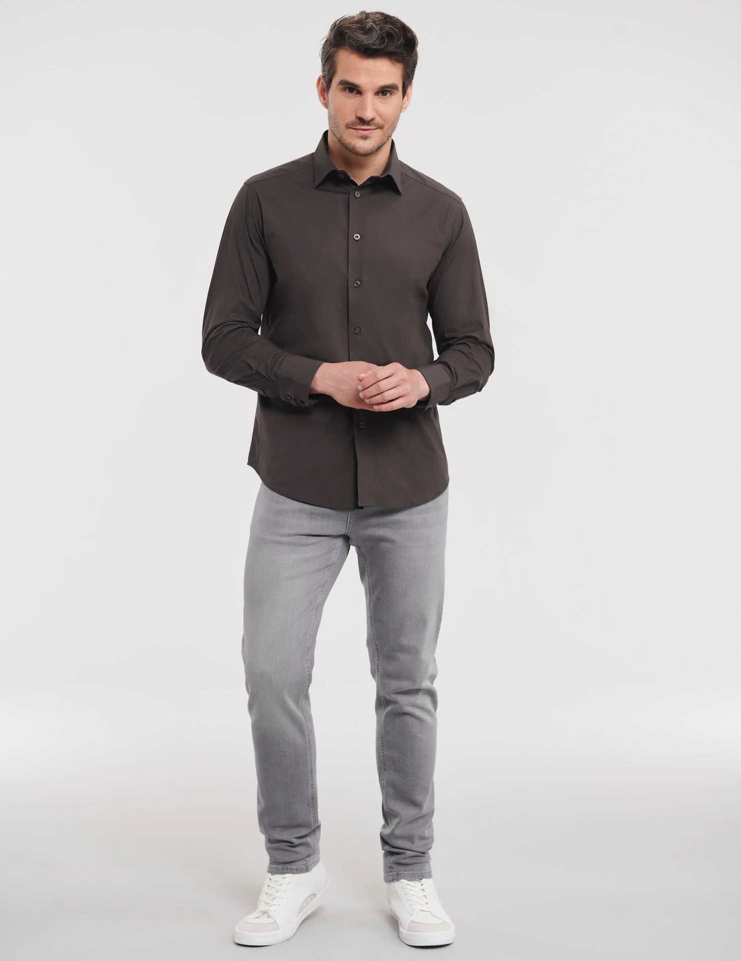 Russell Men's Long Sleeve Easy Care Fitted Shirt