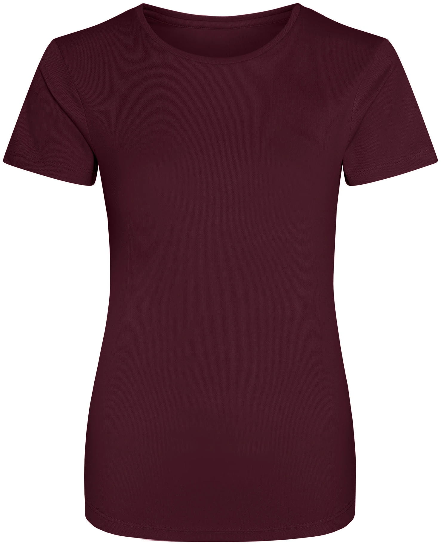 justcool-jc005-womens-cool-t-shirt-burgundy-front-1 Just Cool Women's Cool T