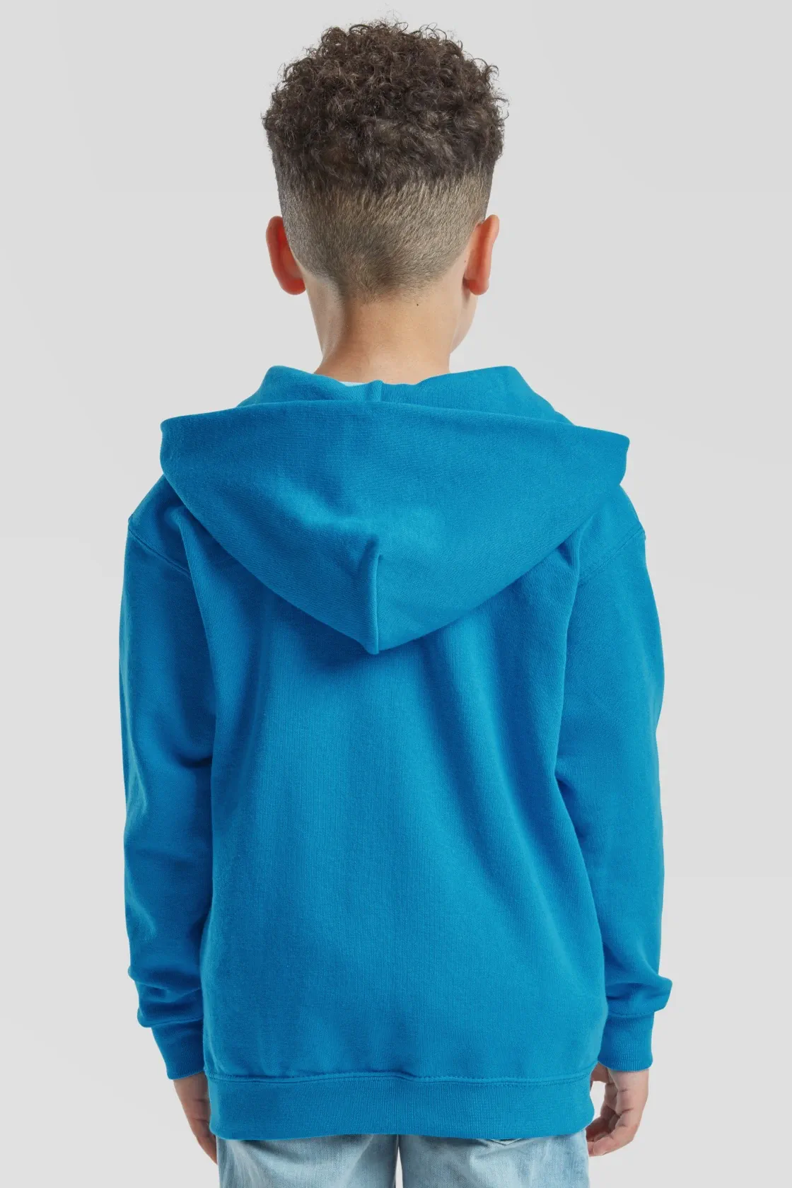 fruit-of-the-loom-62-045-0-kids-classic-hooded-sweat-jacket-azureblue-model-2 F.O.L. Classic Hooded Sweat Jacket Kids